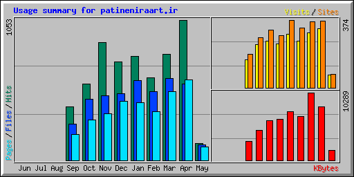 Usage summary for patineniraart.ir